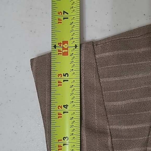 The Limited Tan Striped Wool Blend The Perfect Travel Suit Drew Fit Capri Pants - Picture 7 of 9